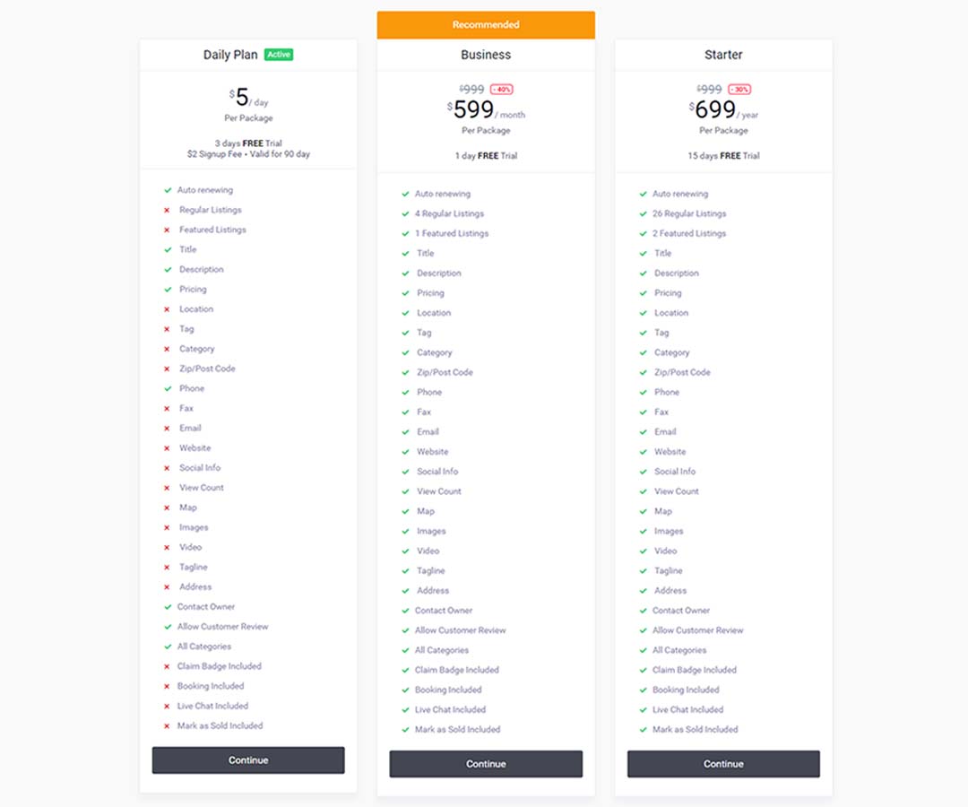 Pricing Plans Frontend