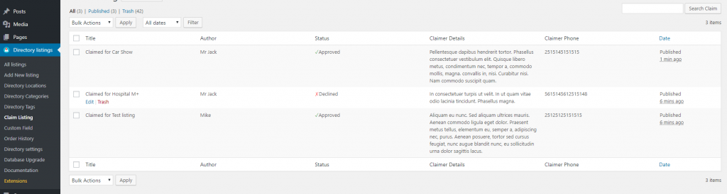 wordpress BUSINESS DIRECTORY PLUGIN