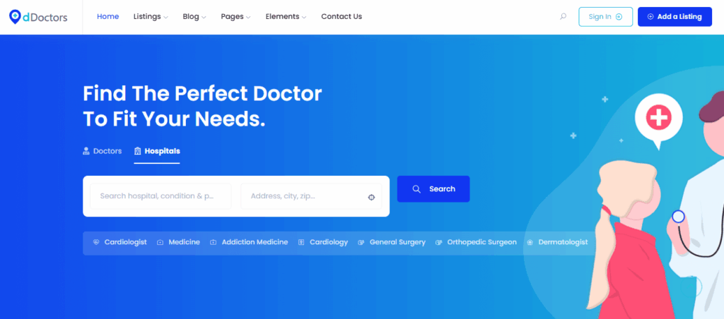 best medical directory website theme